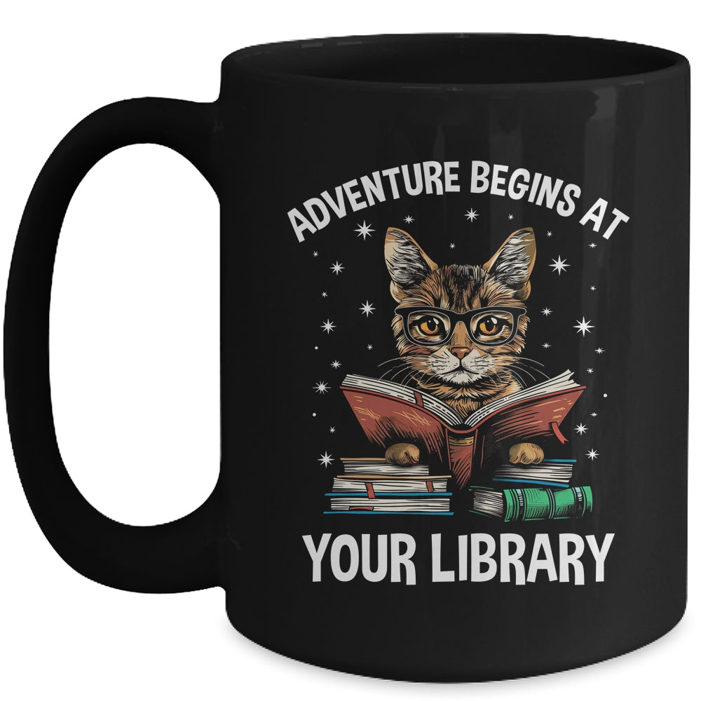 Adventure Begins At Your Library Summer Reading 2024 Cat Mug | siriusteestore