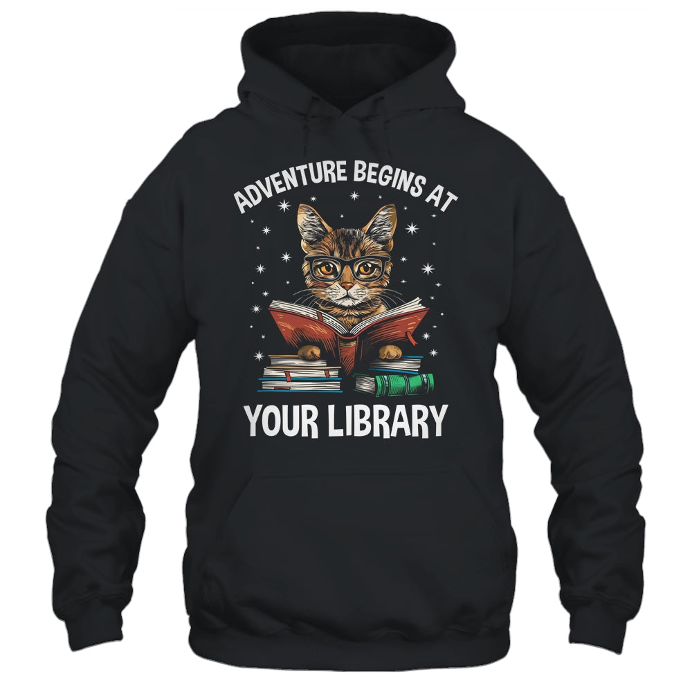 Adventure Begins At Your Library Summer Reading 2024 Cat Shirt & Tank Top | siriusteestore