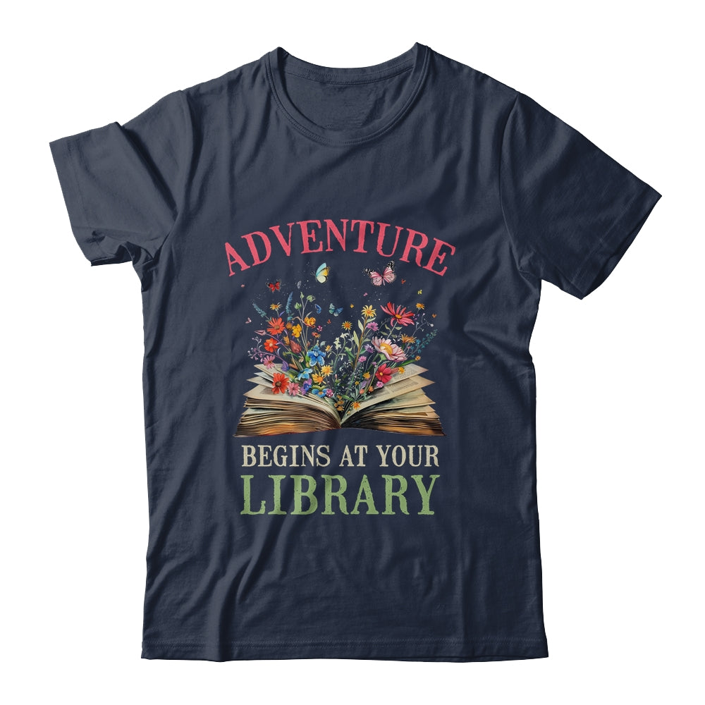 Adventure Begins At Your Library Summer Reading 2024 Flowers Shirt & Tank Top | siriusteestore