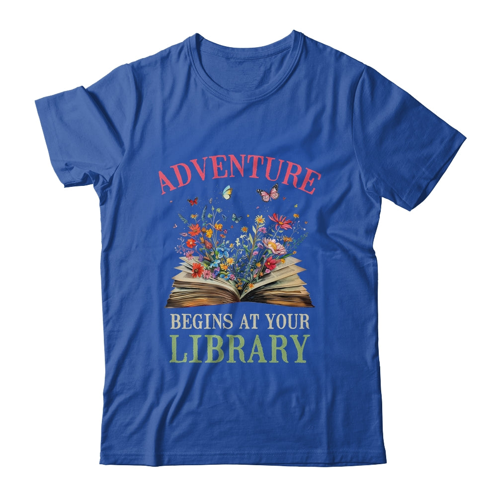 Adventure Begins At Your Library Summer Reading 2024 Flowers Shirt & Tank Top | siriusteestore