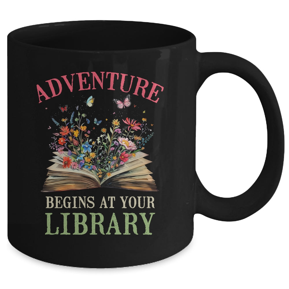 Adventure Begins At Your Library Summer Reading 2024 Flowers Mug | siriusteestore