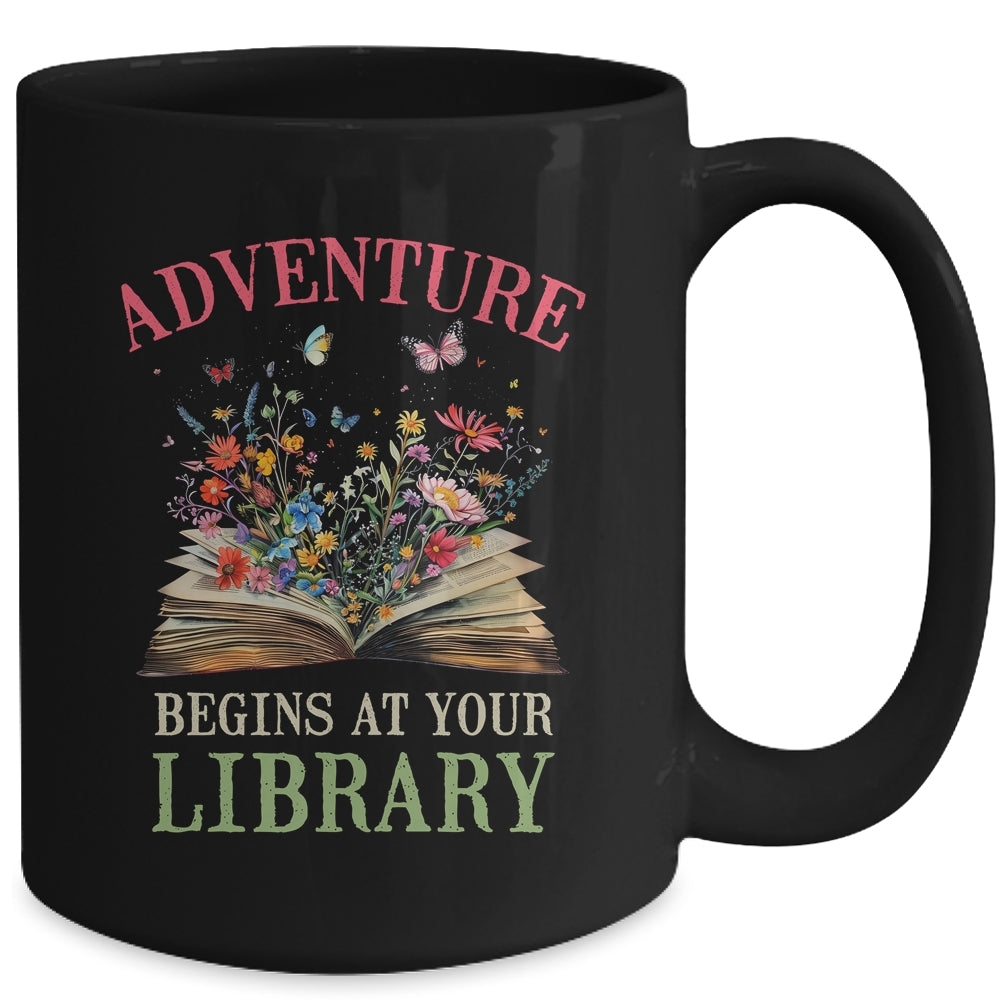 Adventure Begins At Your Library Summer Reading 2024 Flowers Mug | siriusteestore