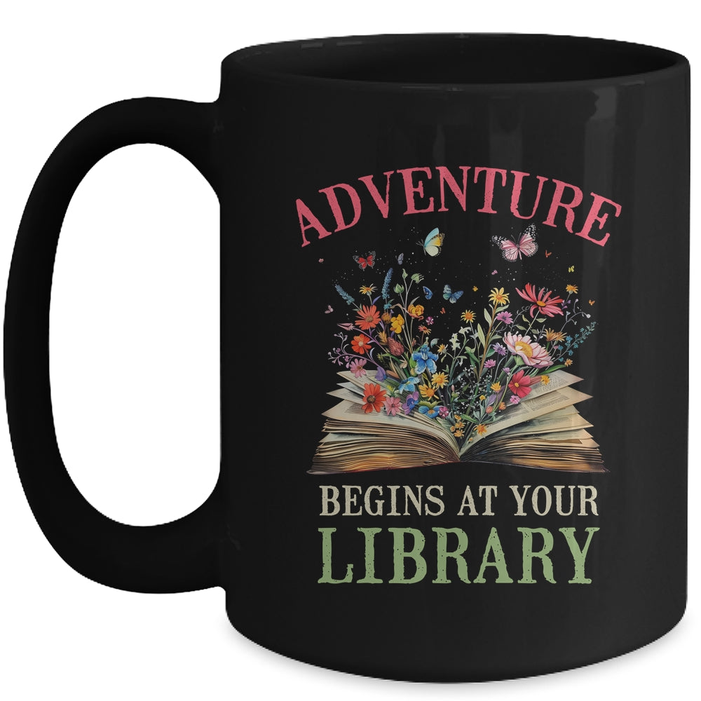 Adventure Begins At Your Library Summer Reading 2024 Flowers Mug | siriusteestore