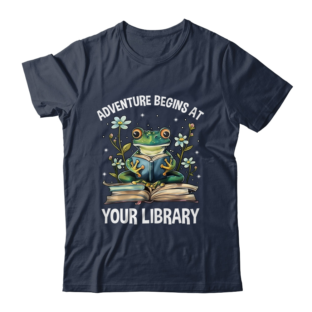 Adventure Begins At Your Library Summer Reading 2024 Frog Shirt & Tank Top | siriusteestore