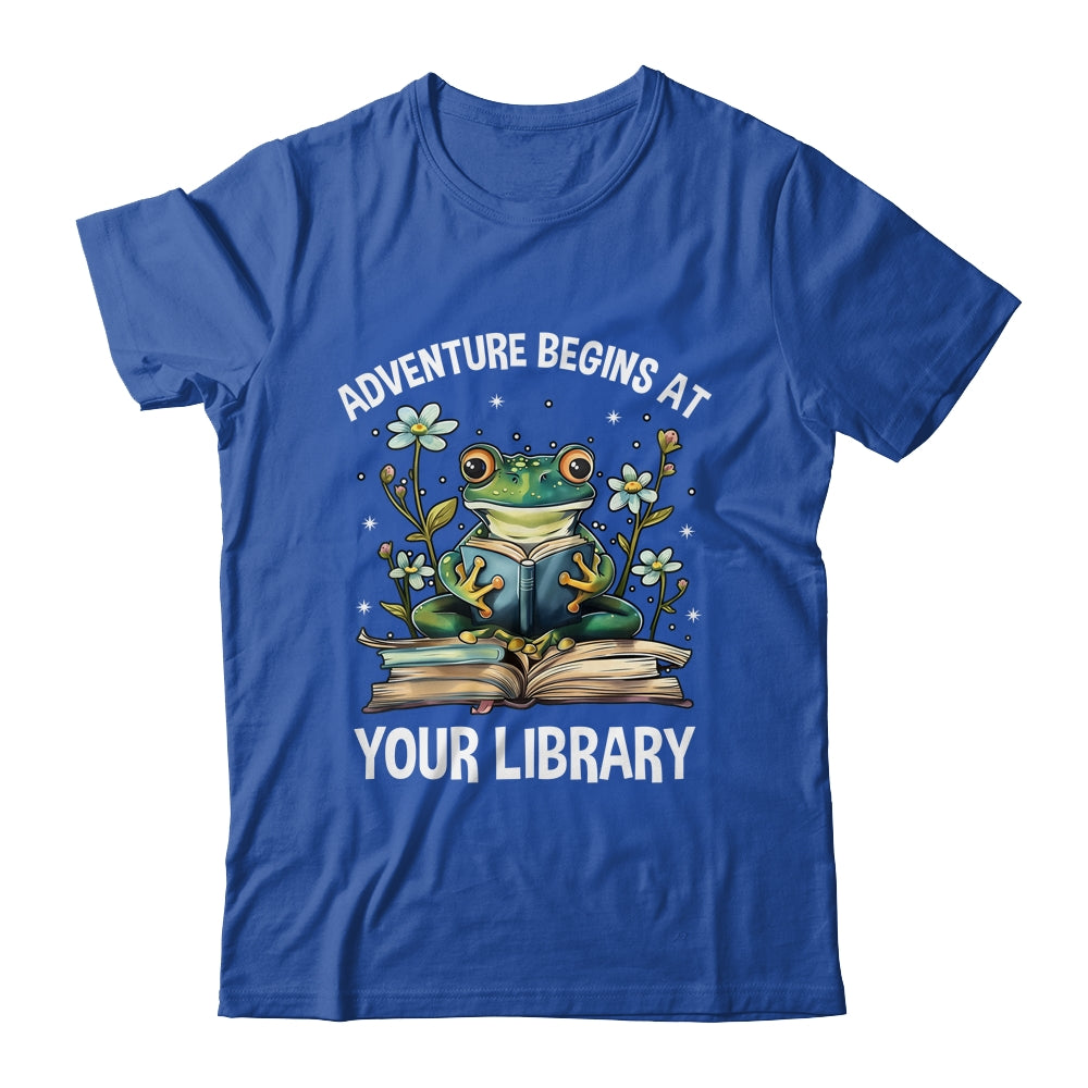 Adventure Begins At Your Library Summer Reading 2024 Frog Shirt & Tank Top | siriusteestore