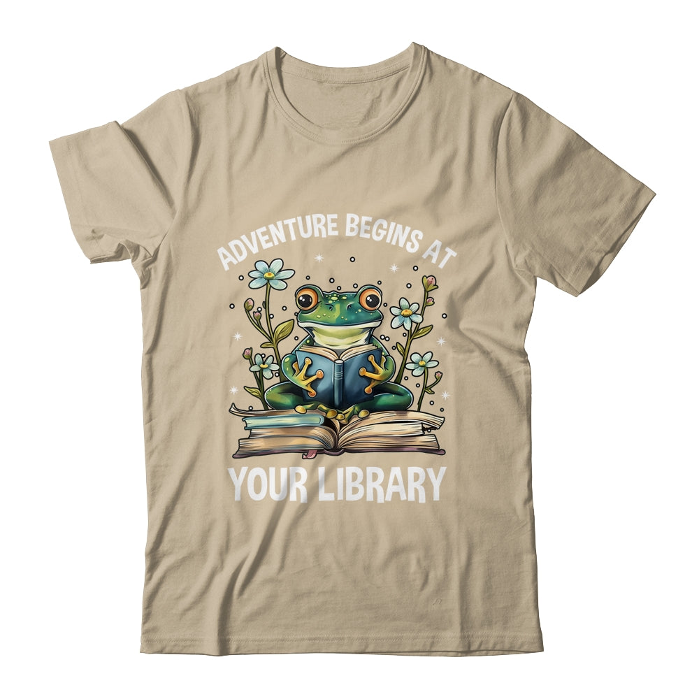 Adventure Begins At Your Library Summer Reading 2024 Frog Shirt & Tank Top | siriusteestore
