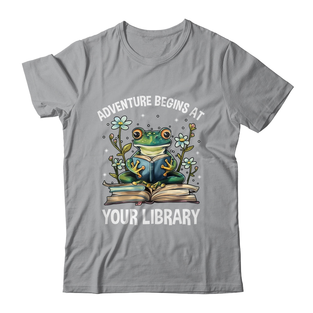 Adventure Begins At Your Library Summer Reading 2024 Frog Shirt & Tank Top | siriusteestore