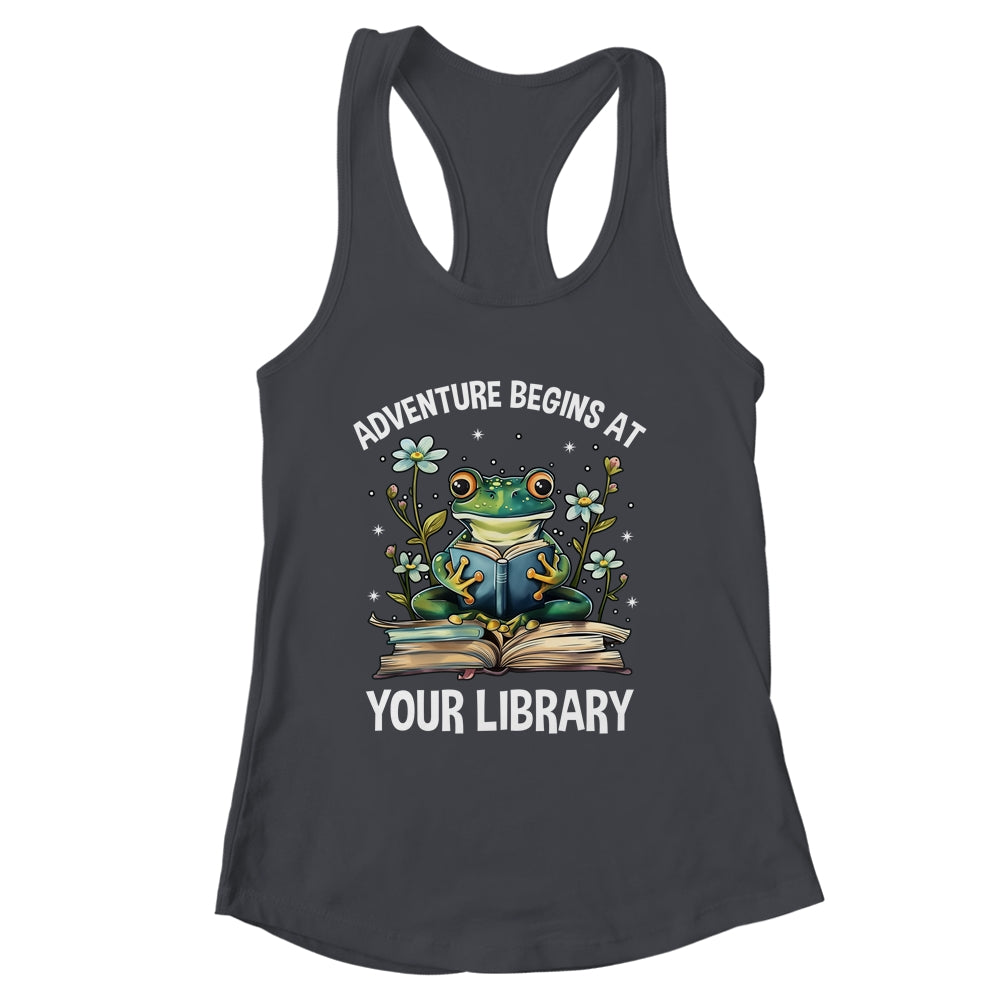 Adventure Begins At Your Library Summer Reading 2024 Frog Shirt & Tank Top | siriusteestore
