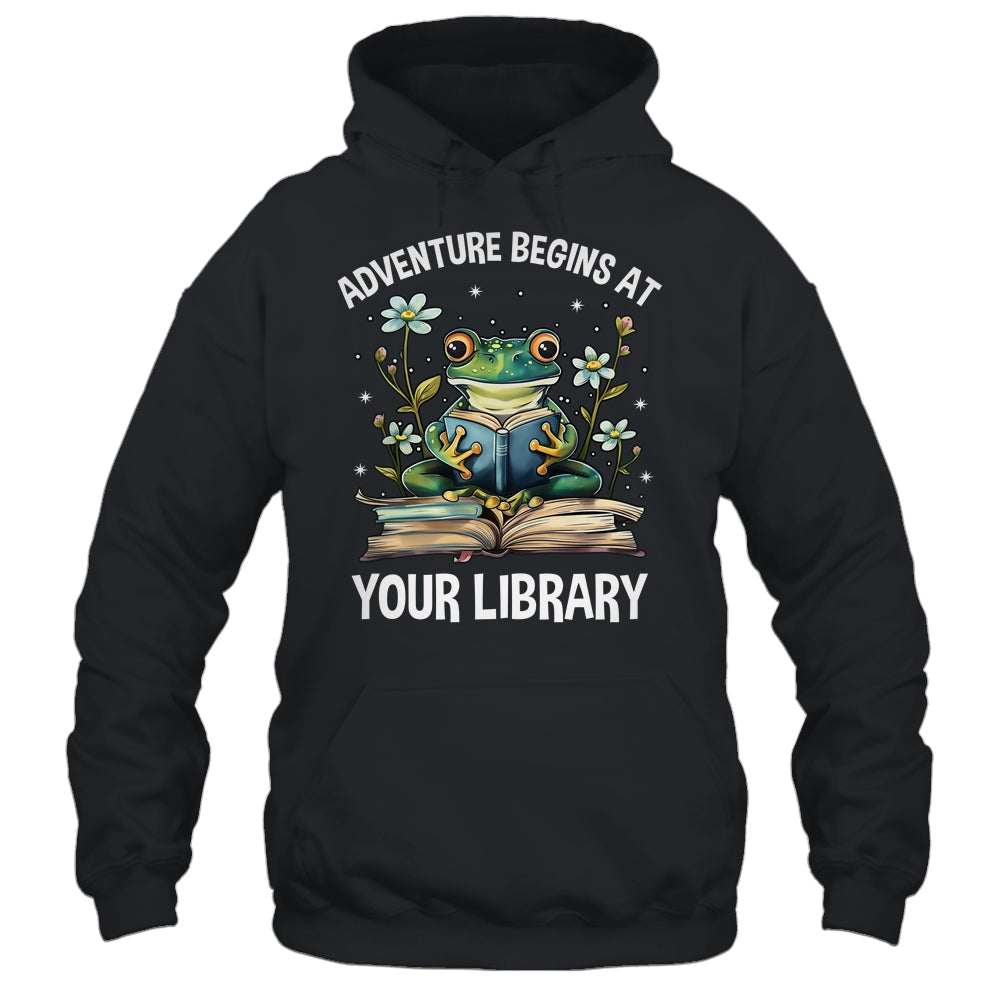 Adventure Begins At Your Library Summer Reading 2024 Frog Shirt & Tank Top | siriusteestore