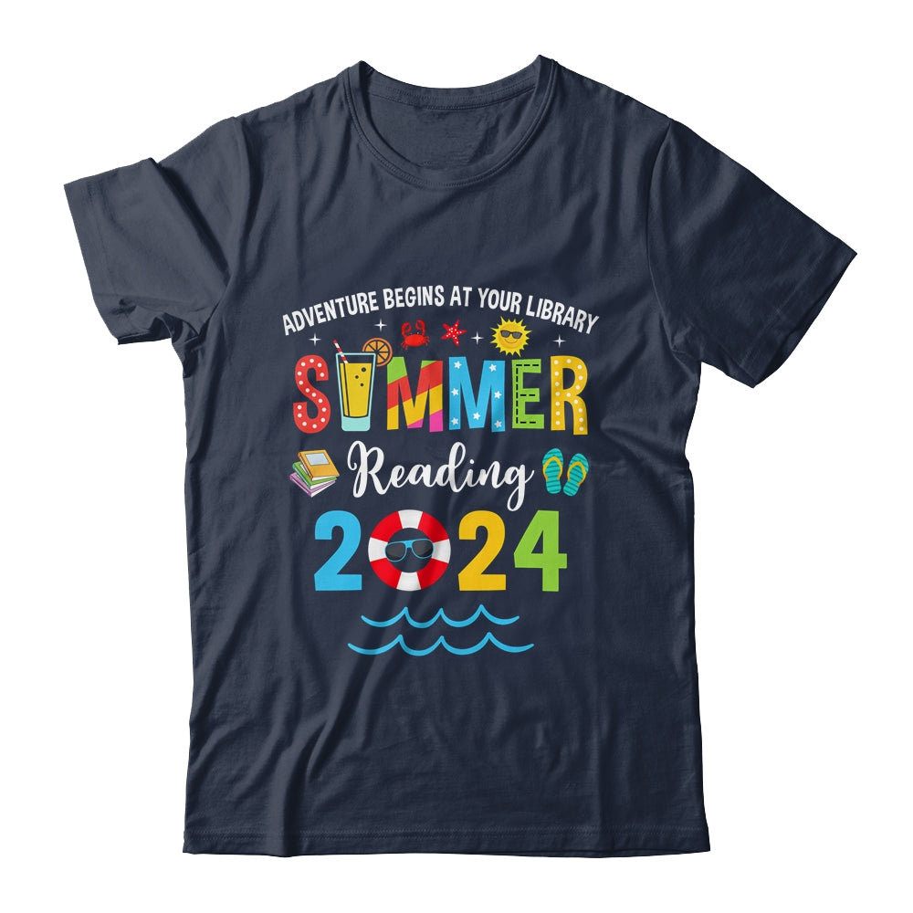 Adventure Begins At Your Library Summer Reading Program 2024 Shirt & Tank Top | siriusteestore