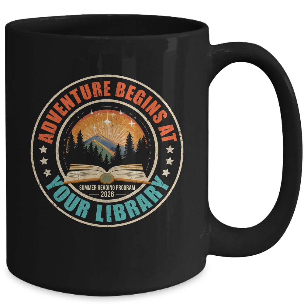 Adventure Begins Library Summer Reading Program 2026 Retro Mug | siriusteestore