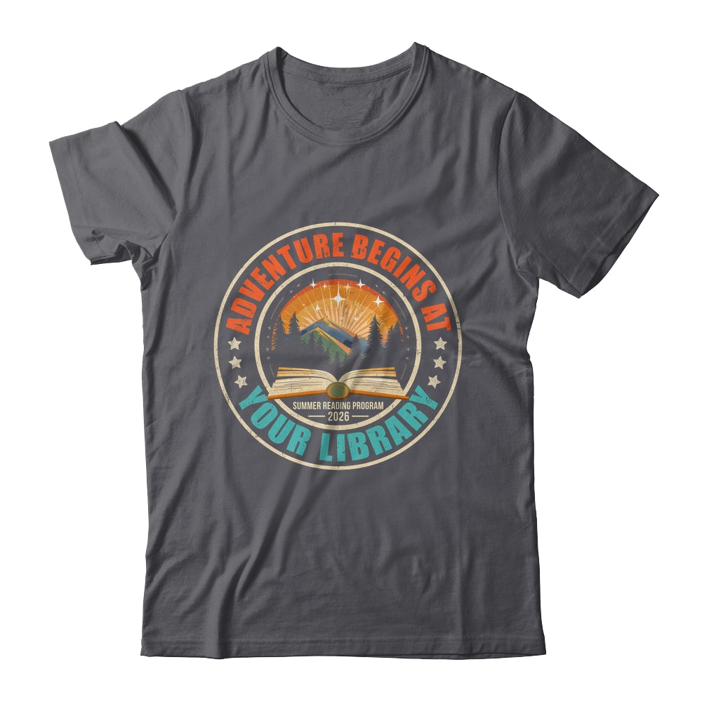 Adventure Begins Library Summer Reading Program 2026 Retro Shirt & Hoodie | siriusteestore