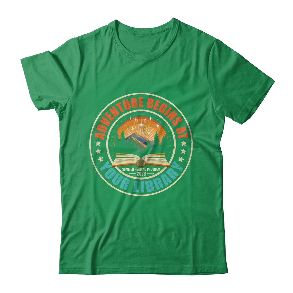 Adventure Begins Library Summer Reading Program 2026 Retro Shirt & Hoodie | siriusteestore