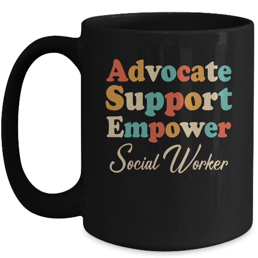 Advocate Support Empower Groovy Social Worker Graduation Mug | siriusteestore