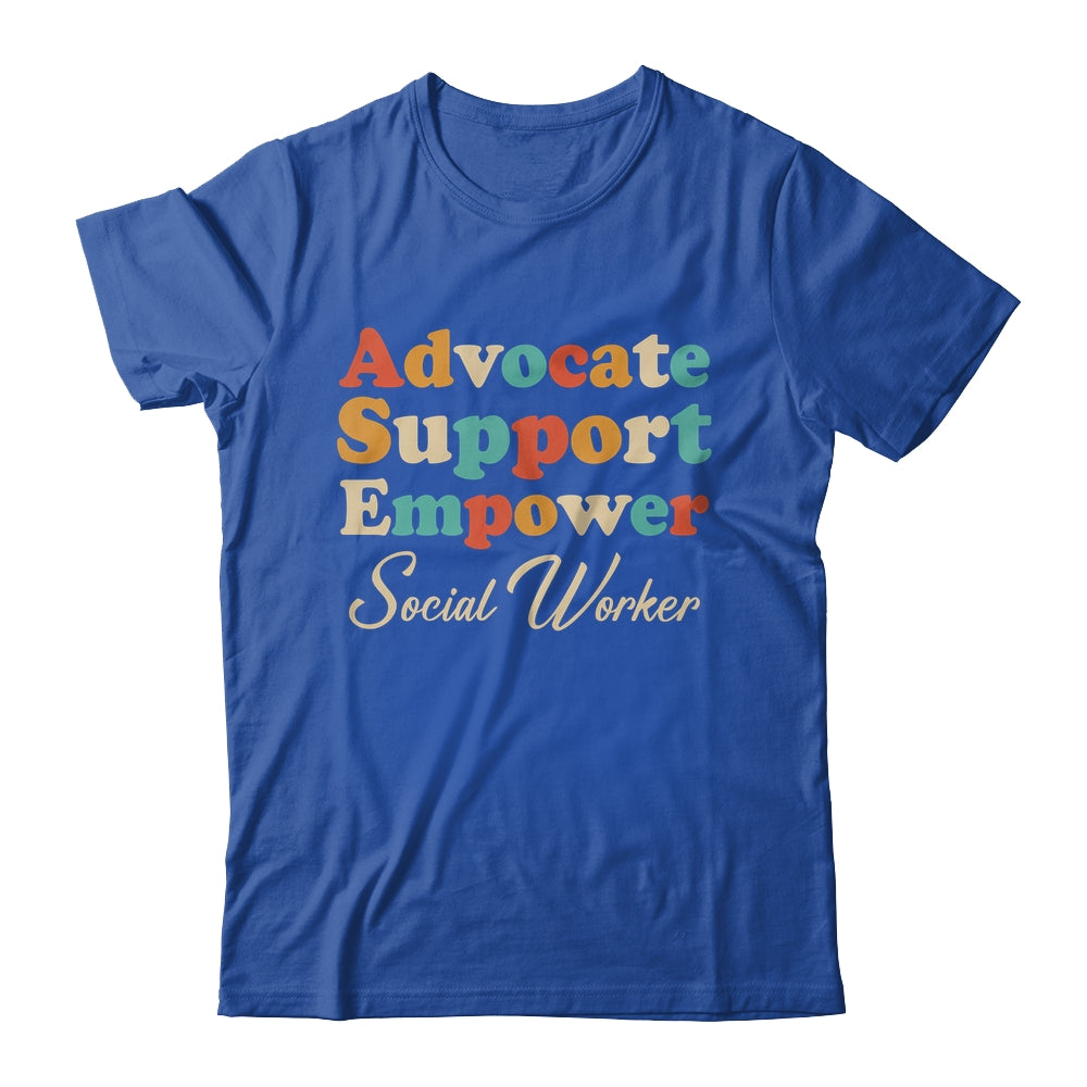 Advocate Support Empower Groovy Social Worker Graduation Shirt & Hoodie | siriusteestore