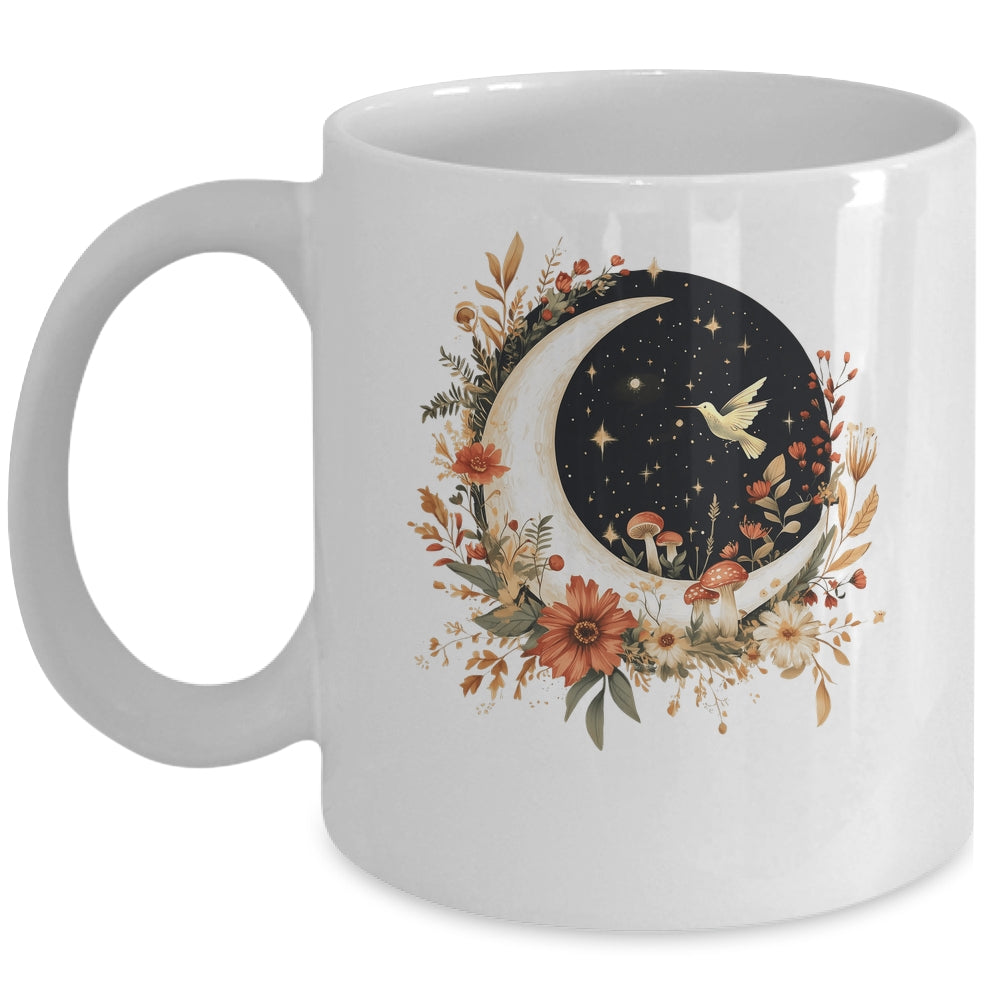 Aesthetic Cottagecore Moon Botanical Mushrooms Gardening Mug | siriusteestore