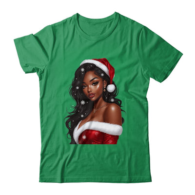 African American Afro Girl Melanin Santa Claus Christmas Shirt & Sweatshirt | siriusteestore