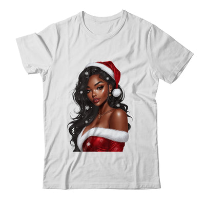 African American Afro Girl Melanin Santa Claus Christmas Shirt & Sweatshirt | siriusteestore