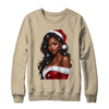 African American Afro Girl Melanin Santa Claus Christmas Shirt & Sweatshirt | siriusteestore