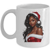 African American Afro Girl Melanin Santa Claus Christmas Mug | siriusteestore