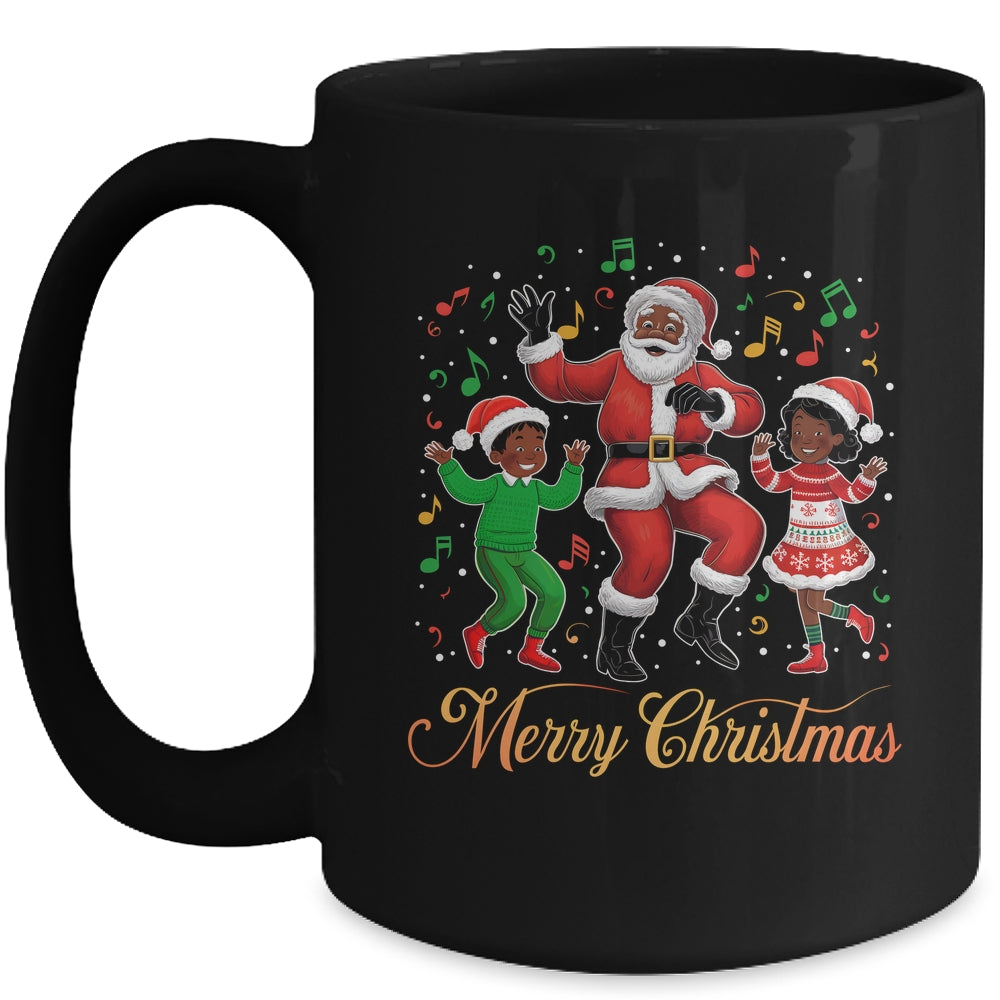 African American Christmas Family Santa Merry Christmas Mug | siriusteestore