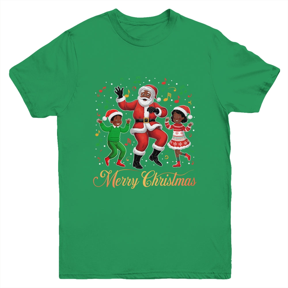 African American Christmas Family Santa Merry Christmas Youth Shirt | siriusteestore