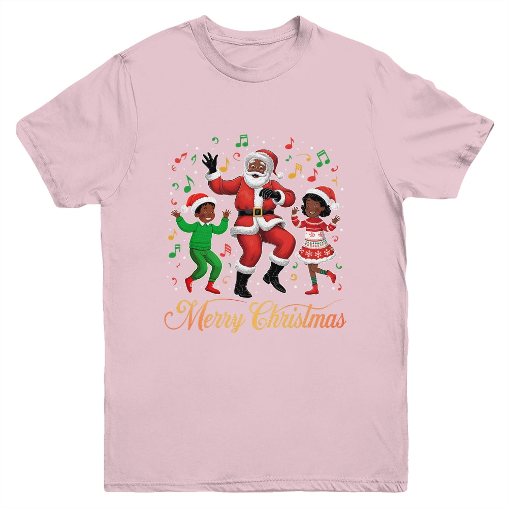 African American Christmas Family Santa Merry Christmas Youth Shirt | siriusteestore