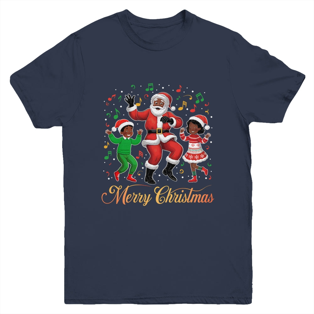 African American Christmas Family Santa Merry Christmas Youth Shirt | siriusteestore