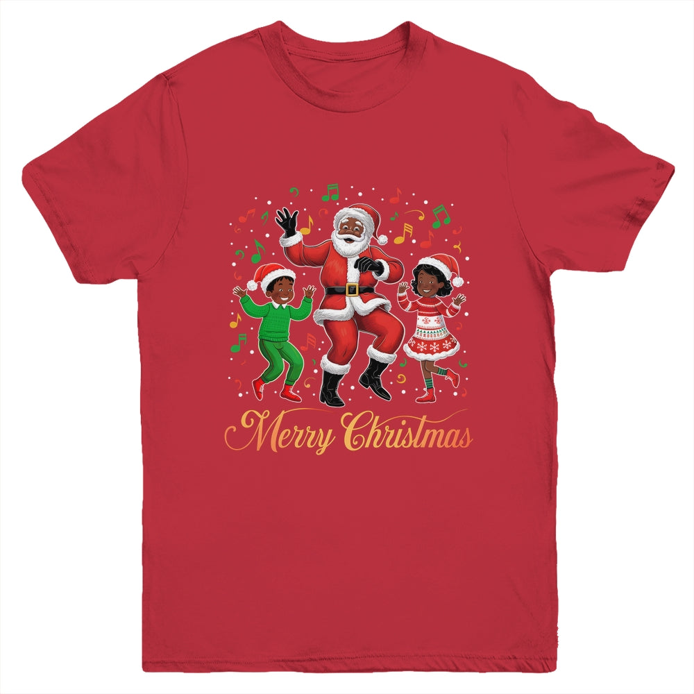 African American Christmas Family Santa Merry Christmas Youth Shirt | siriusteestore