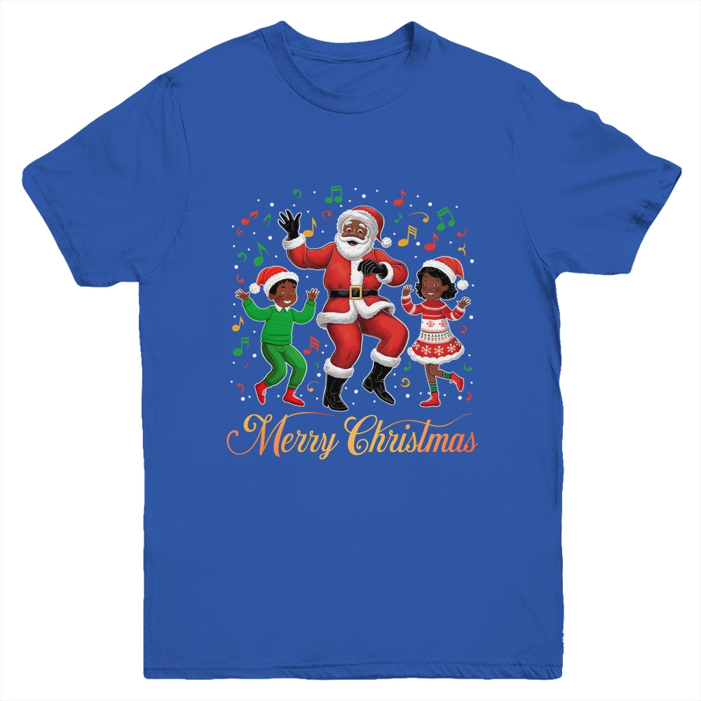 African American Christmas Family Santa Merry Christmas Youth Shirt | siriusteestore