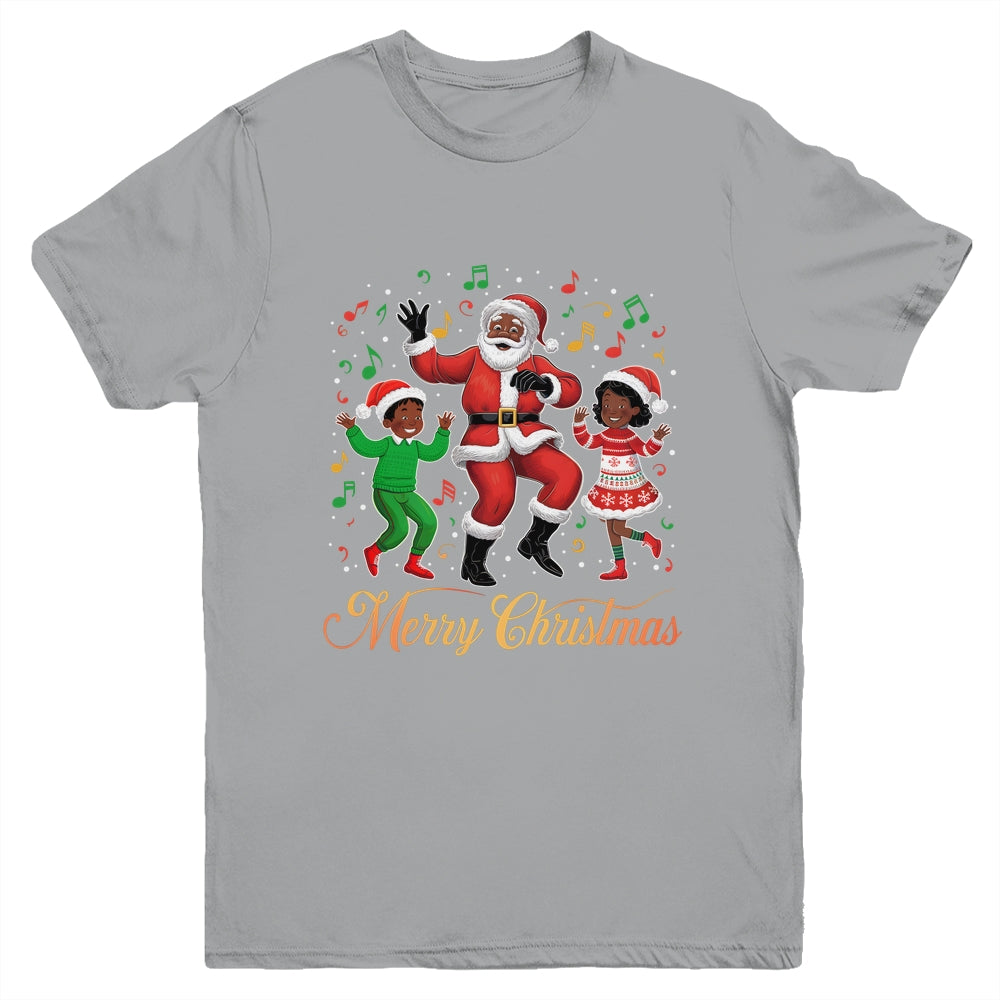 African American Christmas Family Santa Merry Christmas Youth Shirt | siriusteestore