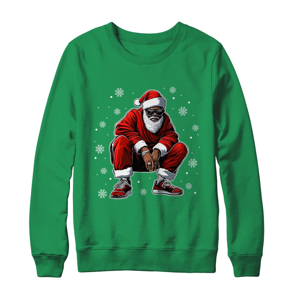 African American Christmas Xmas Afro Santa Claus Men Shirt & Sweatshirt | siriusteestore