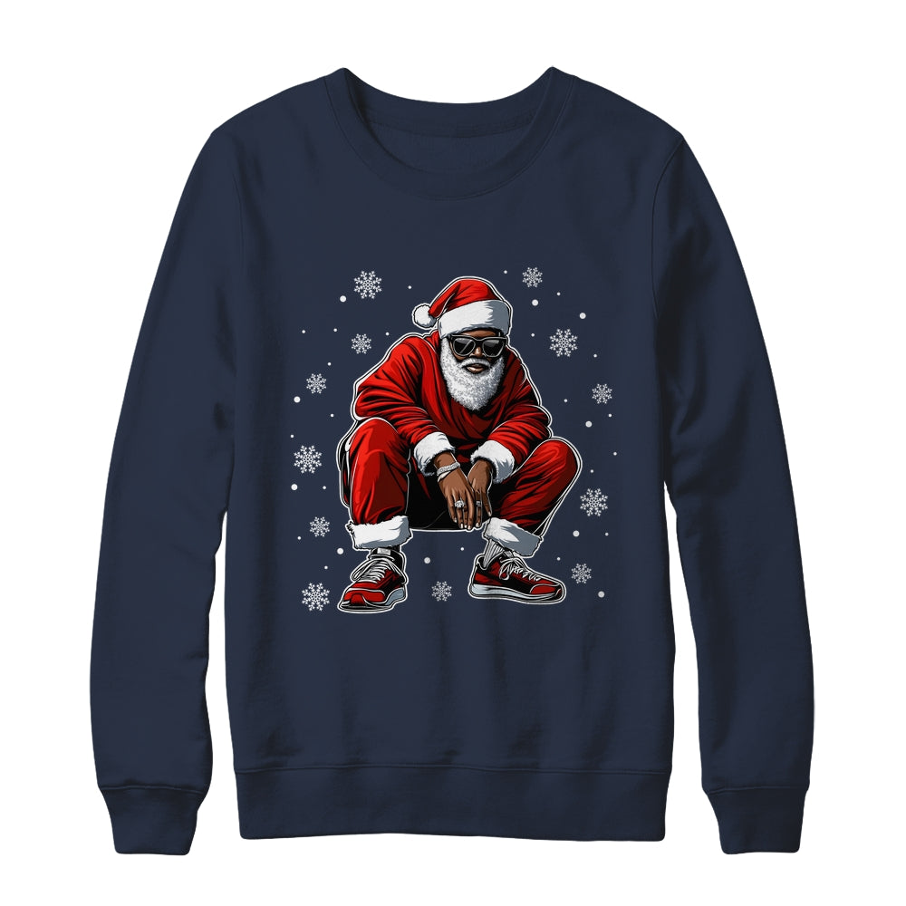 African American Christmas Xmas Afro Santa Claus Men Shirt & Sweatshirt | siriusteestore