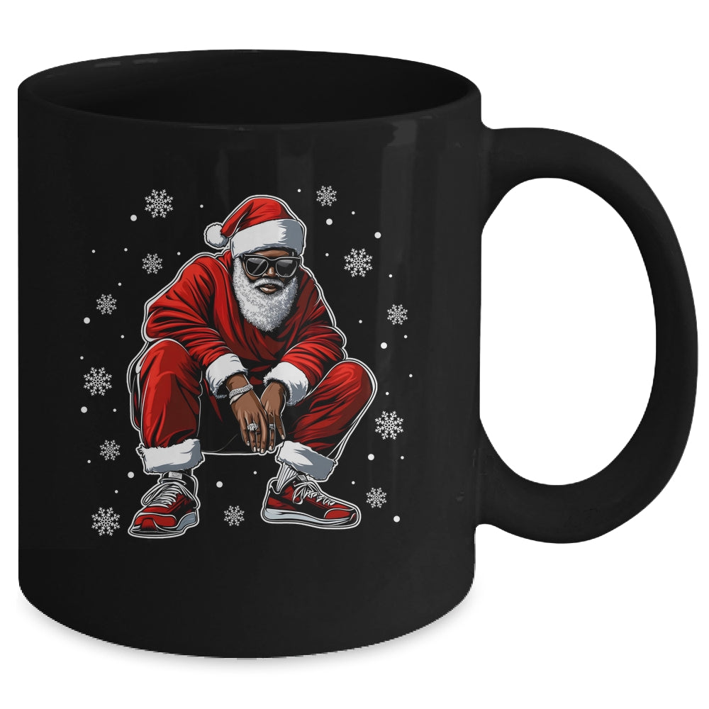 African American Christmas Xmas Afro Santa Claus Men Mug | siriusteestore