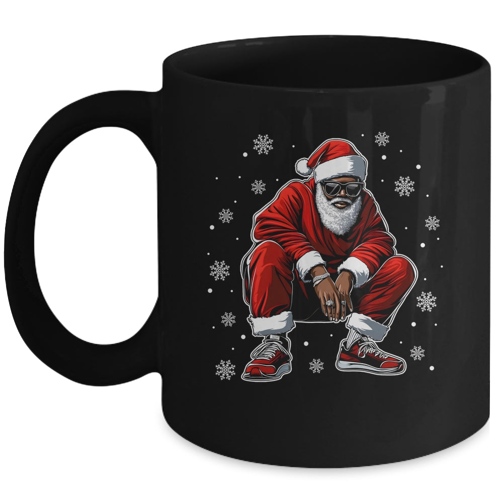 African American Christmas Xmas Afro Santa Claus Men Mug | siriusteestore