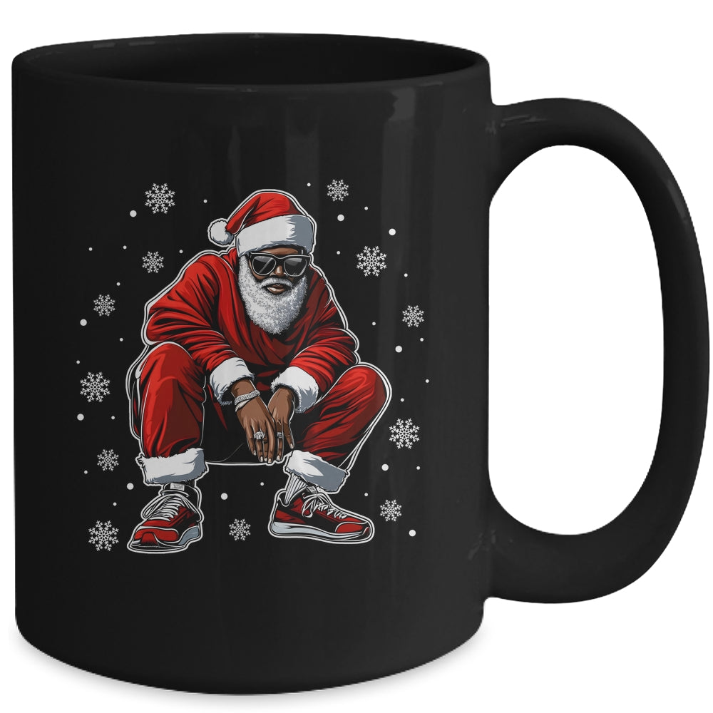 African American Christmas Xmas Afro Santa Claus Men Mug | siriusteestore