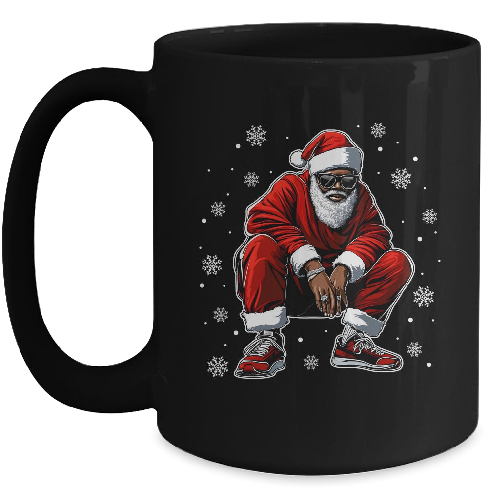African American Christmas Xmas Afro Santa Claus Men Mug | siriusteestore