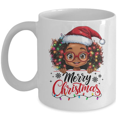 African American Merry Christmas African Black Afro Girls Mug | siriusteestore
