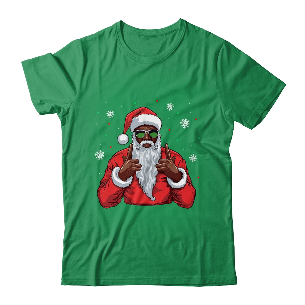 African American Santa Christmas Afro Cool Black Shirt & Sweatshirt | siriusteestore
