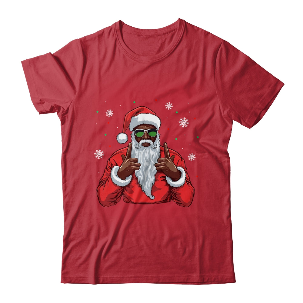 African American Santa Christmas Afro Cool Black Shirt & Sweatshirt | siriusteestore