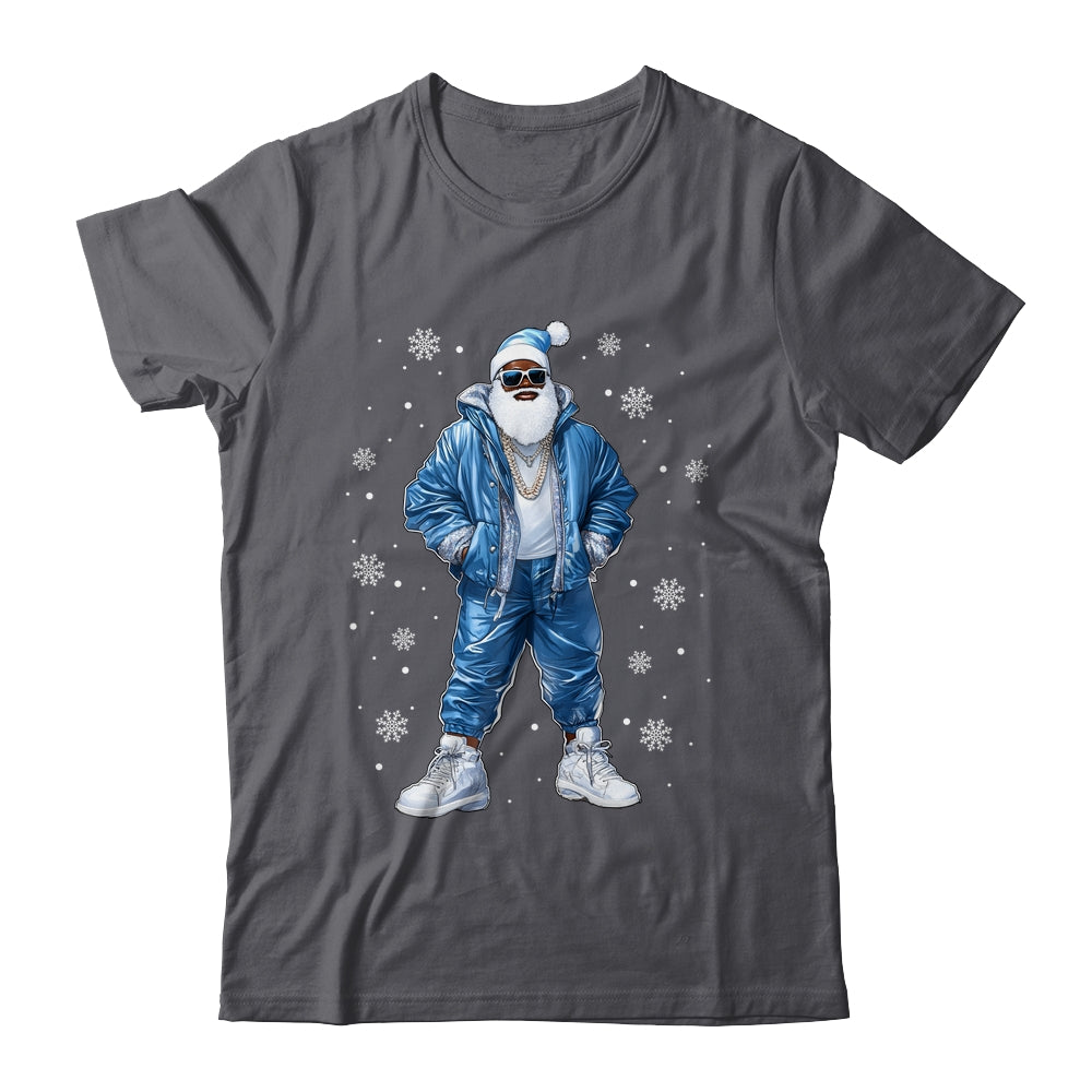 African American Santa Christmas Blue Cool Black X-Mas Shirt & Sweatshirt | siriusteestore