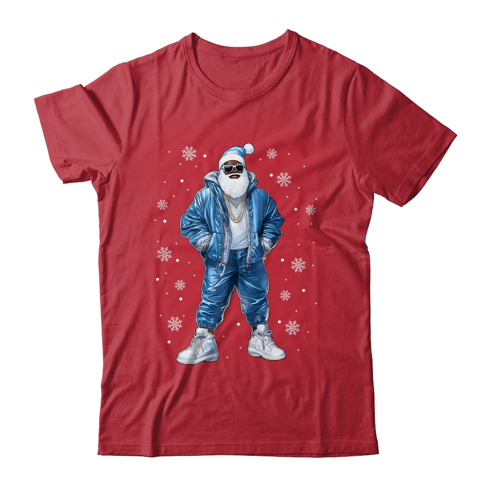 African American Santa Christmas Blue Cool Black X-Mas Shirt & Sweatshirt | siriusteestore