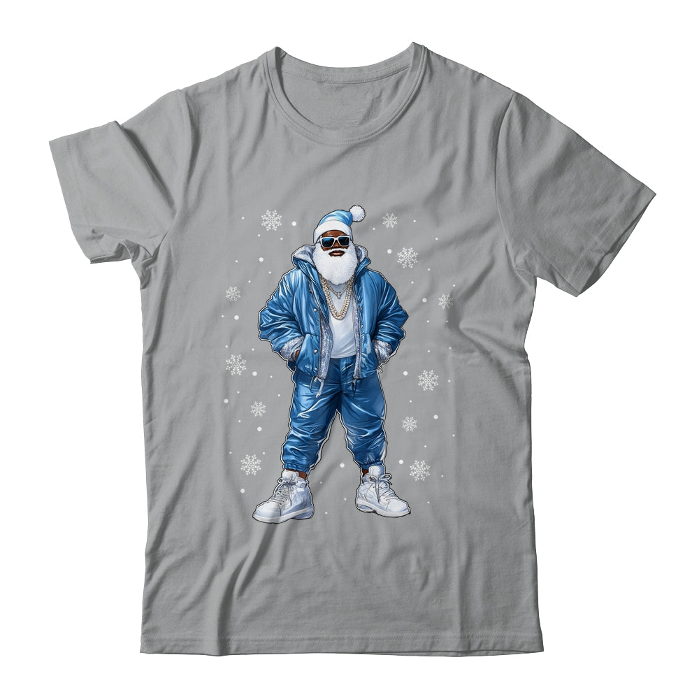 African American Santa Christmas Blue Cool Black X-Mas Shirt & Sweatshirt | siriusteestore