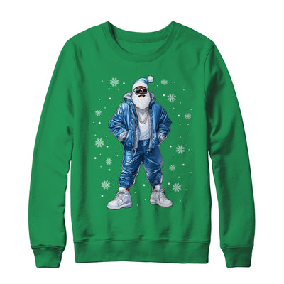 African American Santa Christmas Blue Cool Black X-Mas Shirt & Sweatshirt | siriusteestore