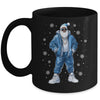 African American Santa Christmas Blue Cool Black X-Mas Mug | siriusteestore