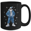 African American Santa Christmas Blue Cool Black X-Mas Mug | siriusteestore