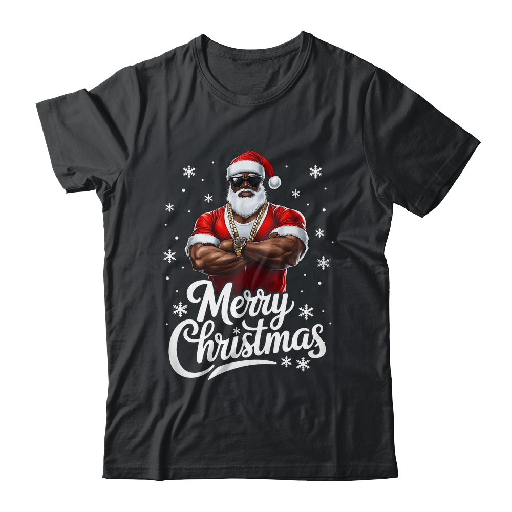 African American Santa Christmas Cool Afro Black Men Shirt & Sweatshirt | siriusteestore