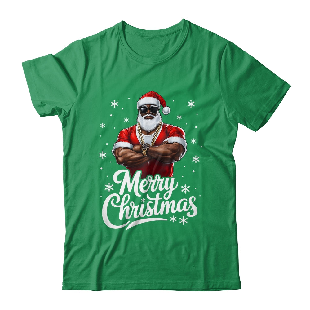 African American Santa Christmas Cool Afro Black Men Shirt & Sweatshirt | siriusteestore