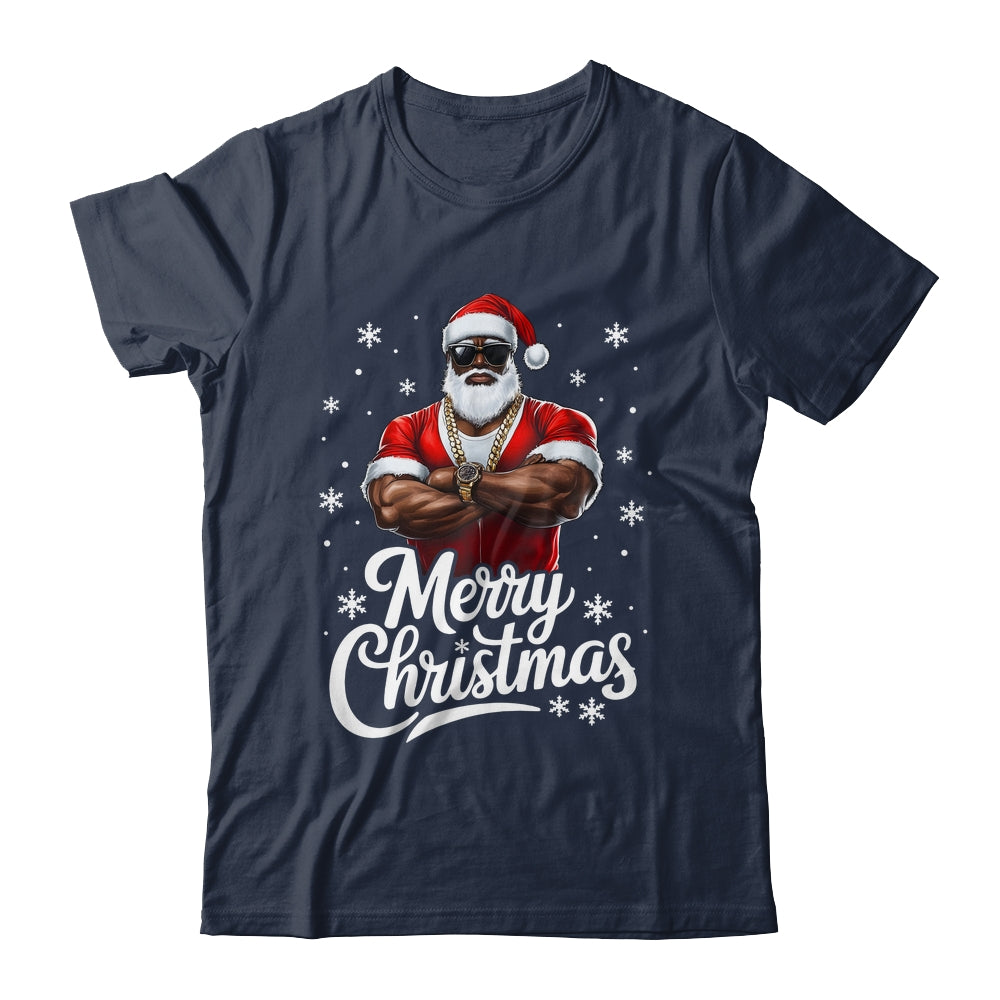 African American Santa Christmas Cool Afro Black Men Shirt & Sweatshirt | siriusteestore