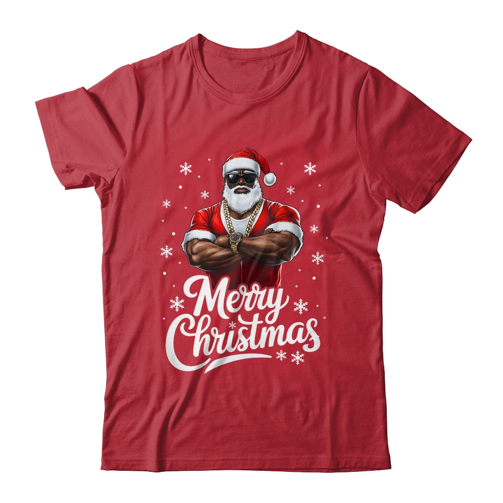 African American Santa Christmas Cool Afro Black Men Shirt & Sweatshirt | siriusteestore
